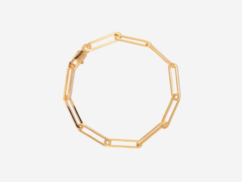 14k GOLD BOLD PAPERCLIP BRACELET