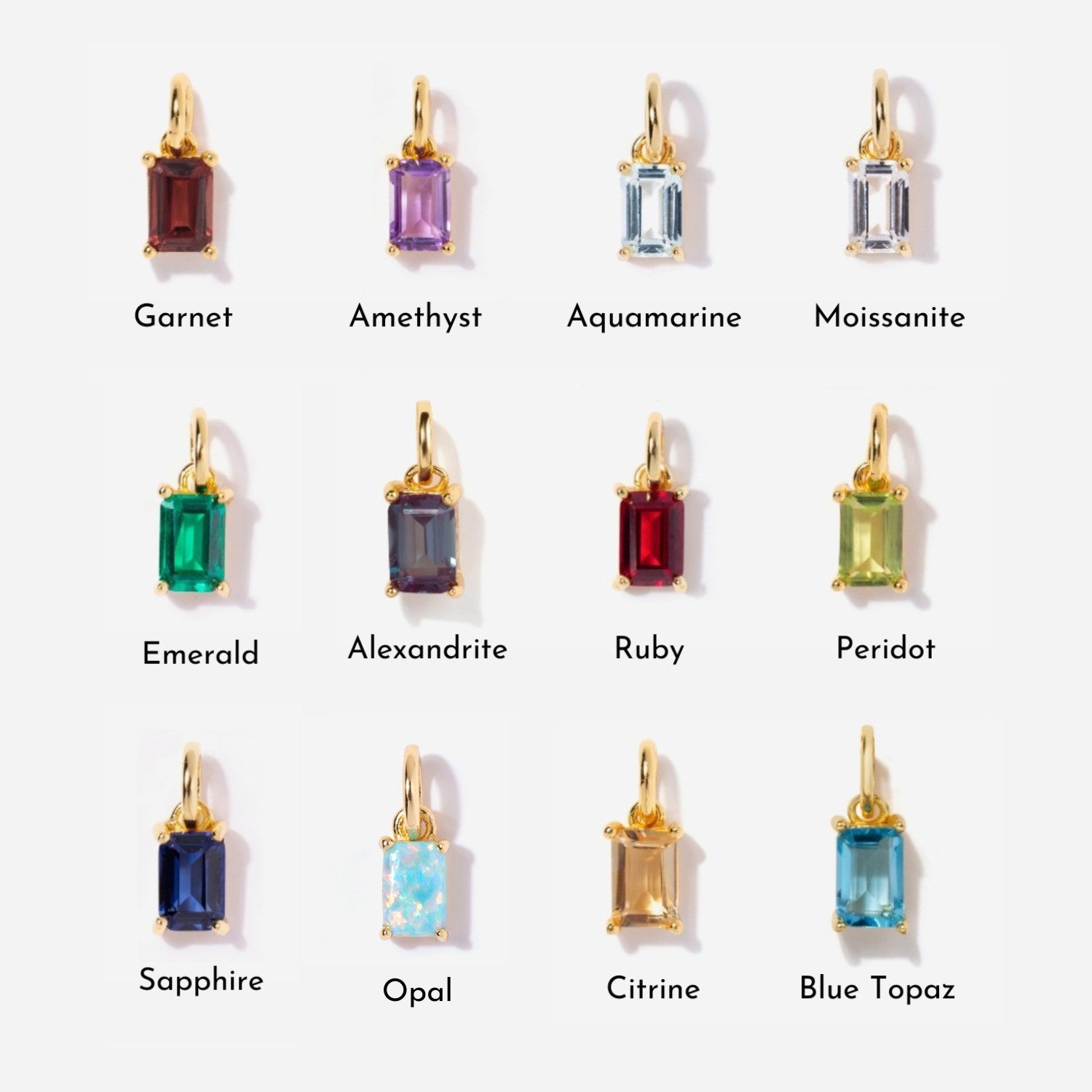 14k Gold Birthstone Charms