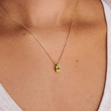 14k Gold Birthstone Necklace Peridot