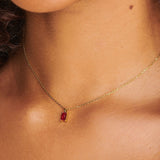 14k Gold Birthstone Necklace Ruby