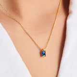 14k Gold Birthstone Necklace Sapphire