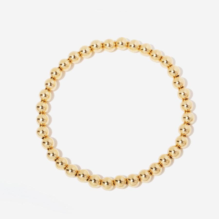 bead bracelet in 14k gold filled - 5mm bead