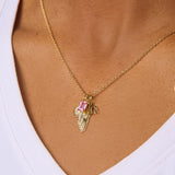 Angel Wing Birthstone Initial Necklace