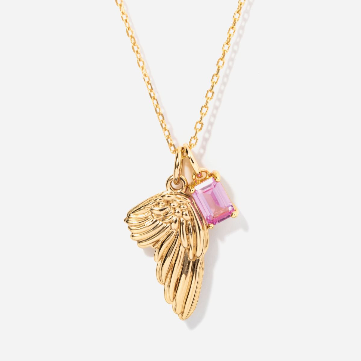 Angel Wing Birthstone Necklace