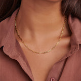 Bold Belcher Chain Necklace in 14K Gold Plated over Silver