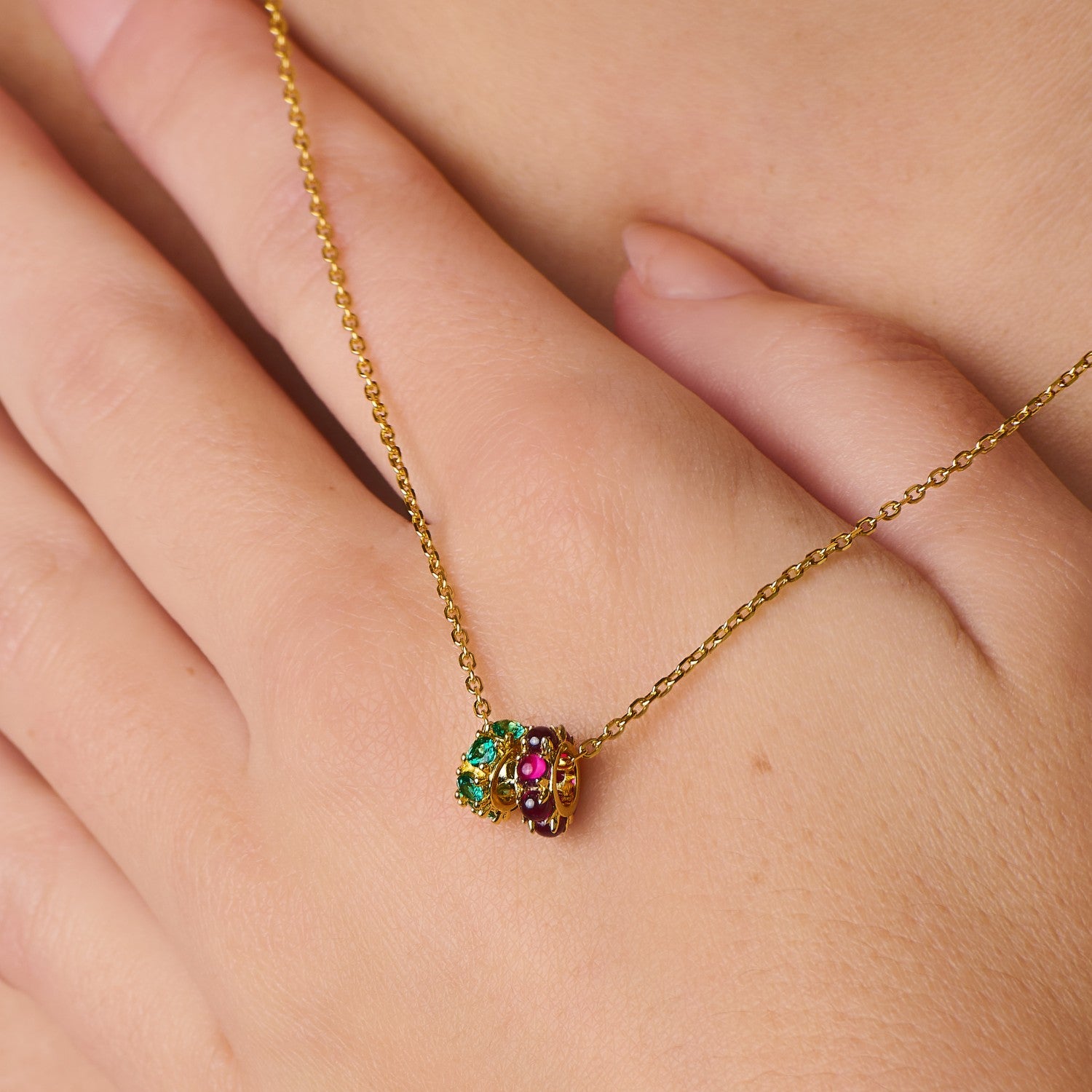 Birthstone bead spacer charm Necklace