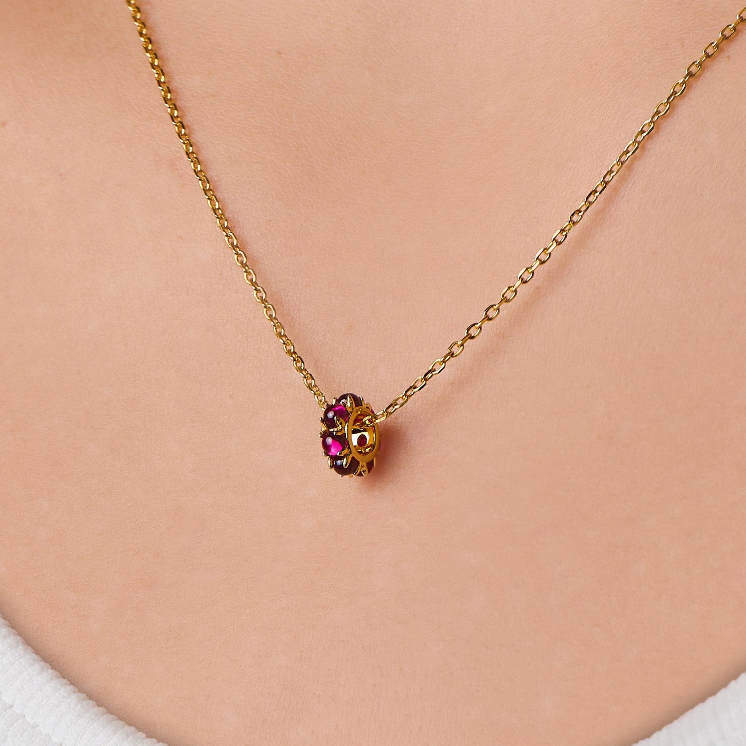 Birthstone bead spacer charm Necklace