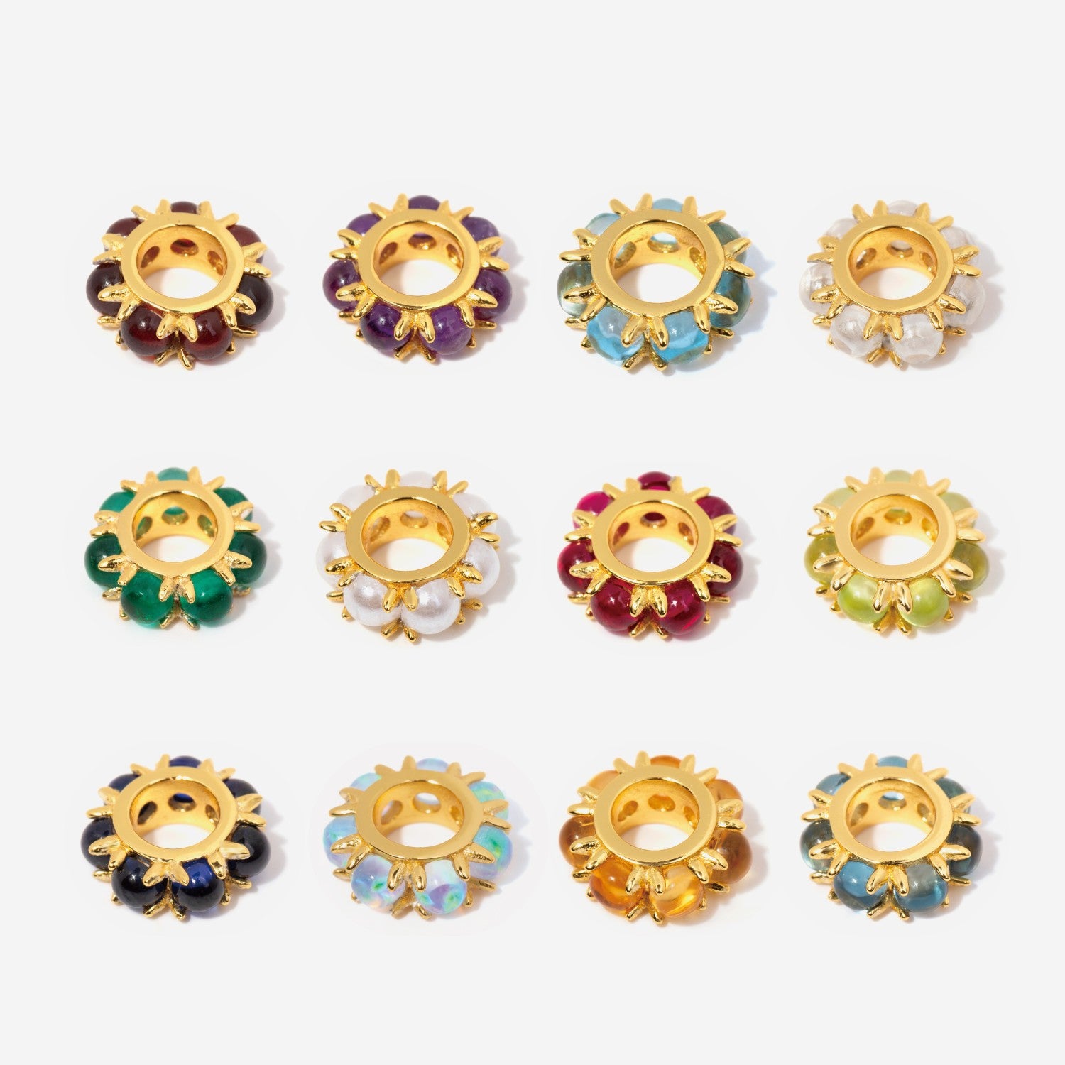 Birthstone bead spacer charms