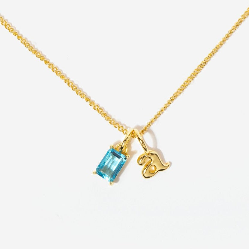 Personalized Birthstone Initial Necklace | Little Sky Stone