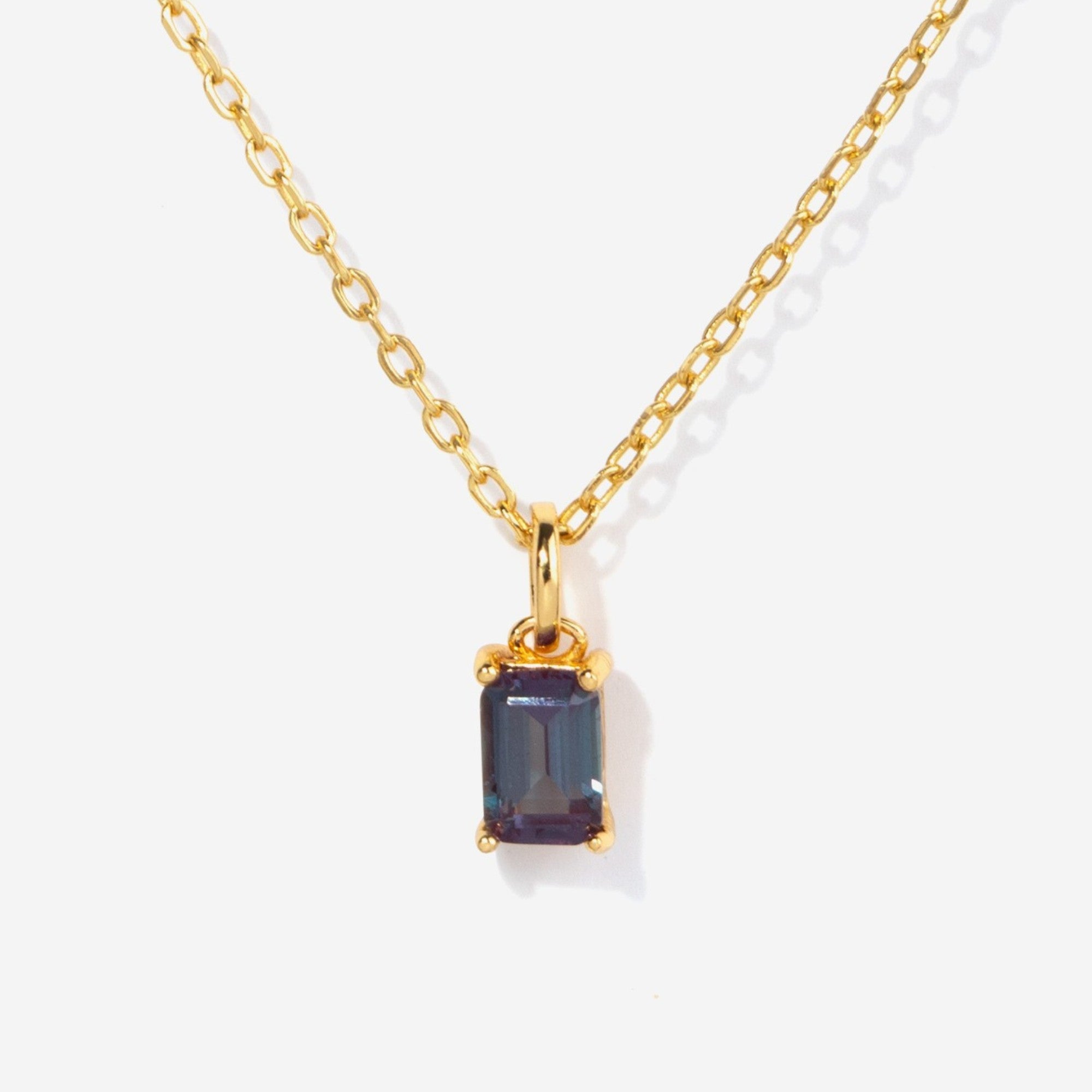 14k Gold Birthstone Necklace Alexandrite