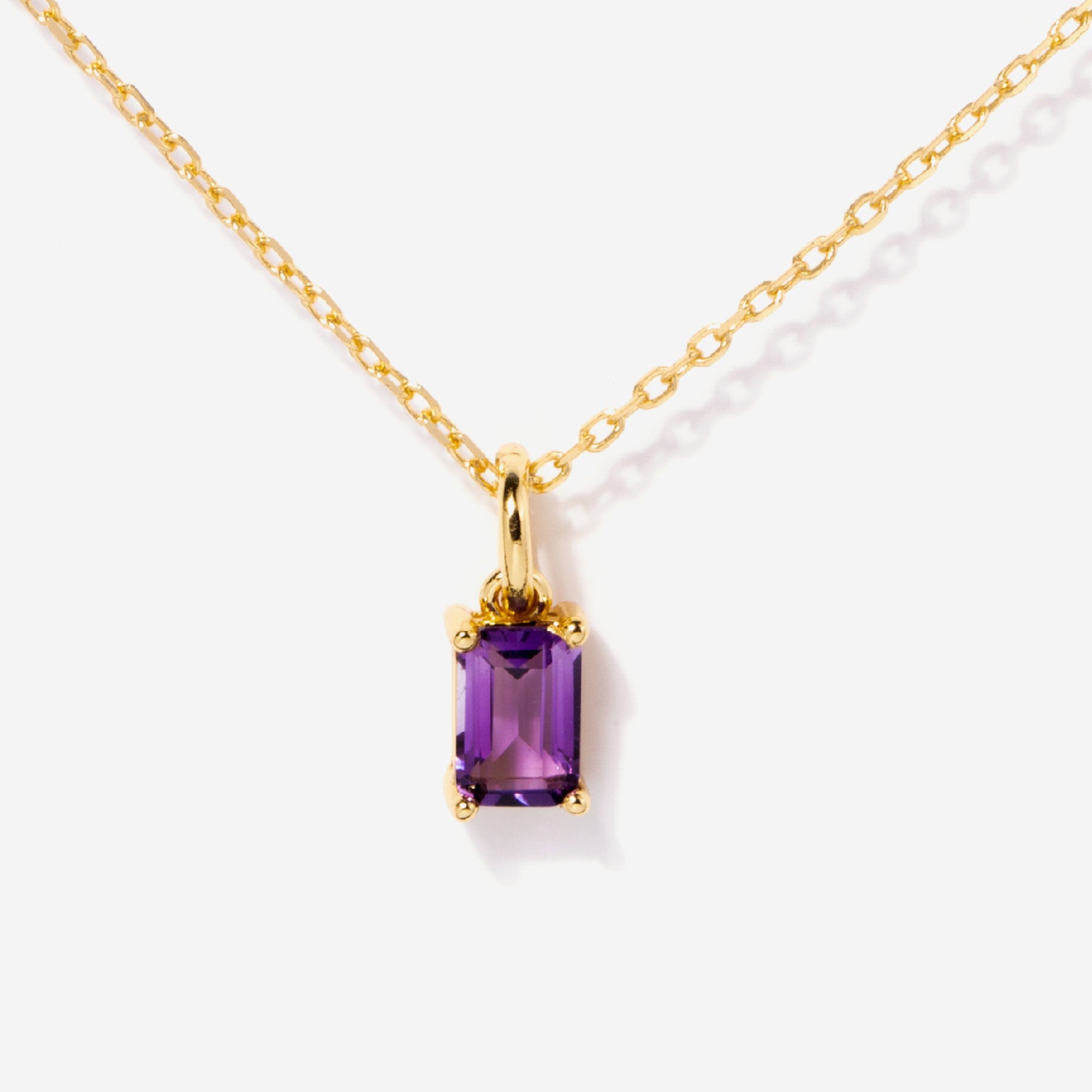 14k Gold Birthstone Necklace Amethyst