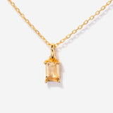 14k Gold Birthstone Necklace Citrine