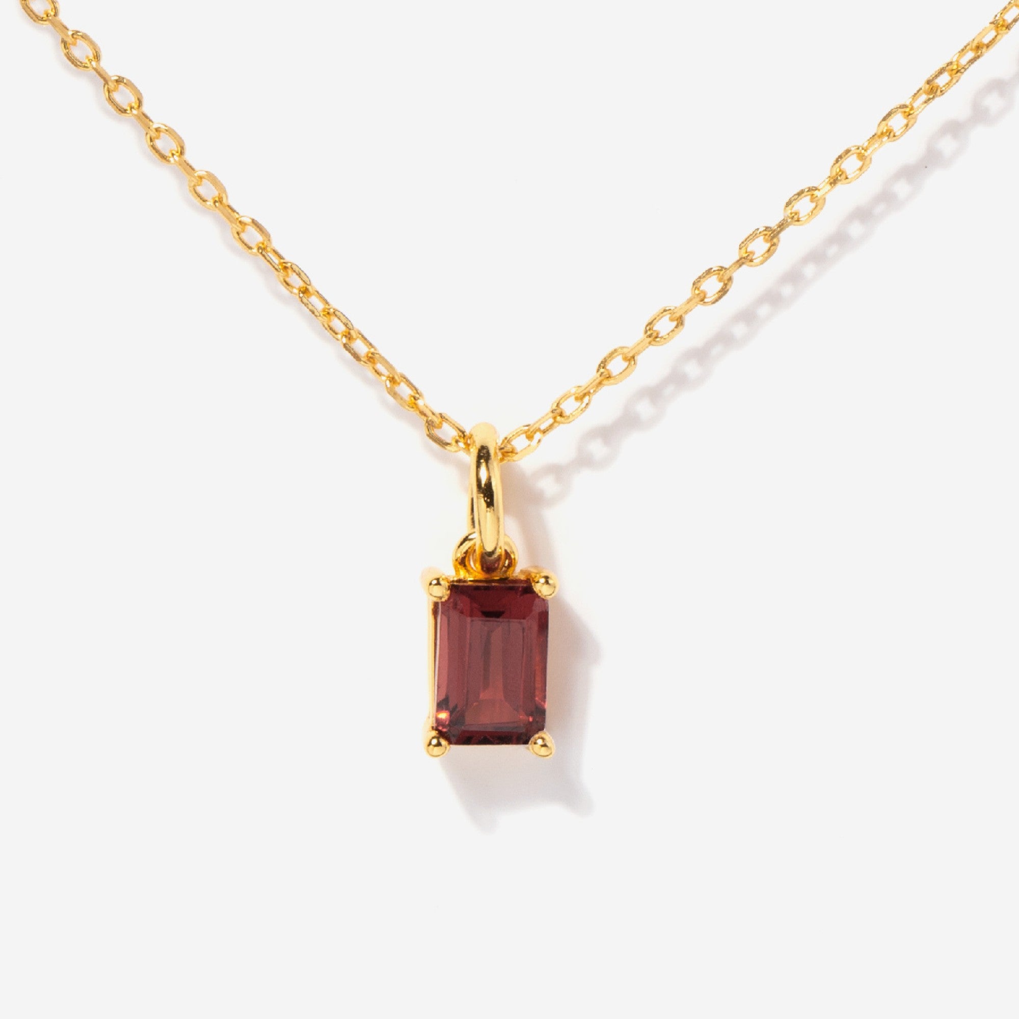 14k Gold Birthstone Necklace Garnet