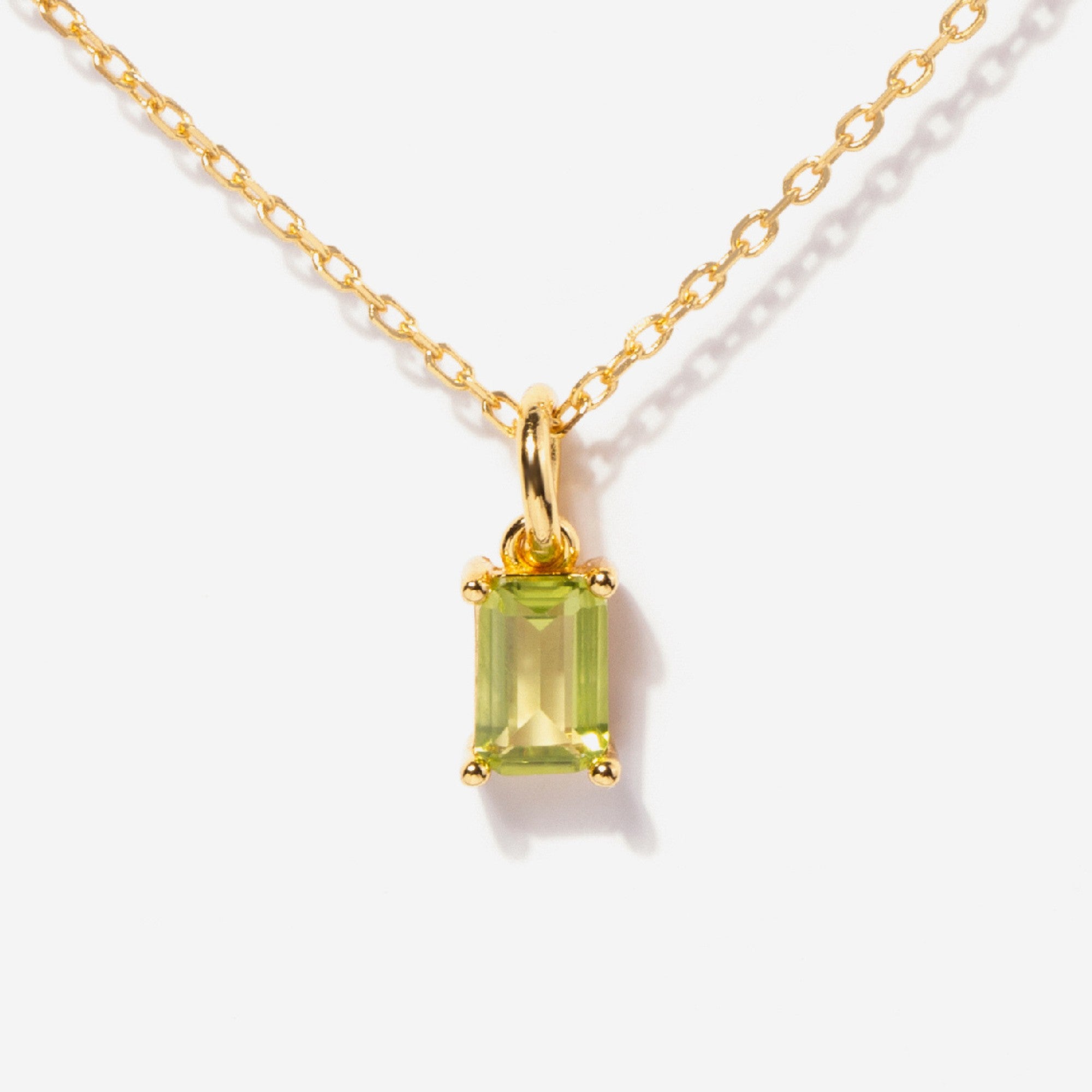 14k Gold Birthstone Necklace Peridot