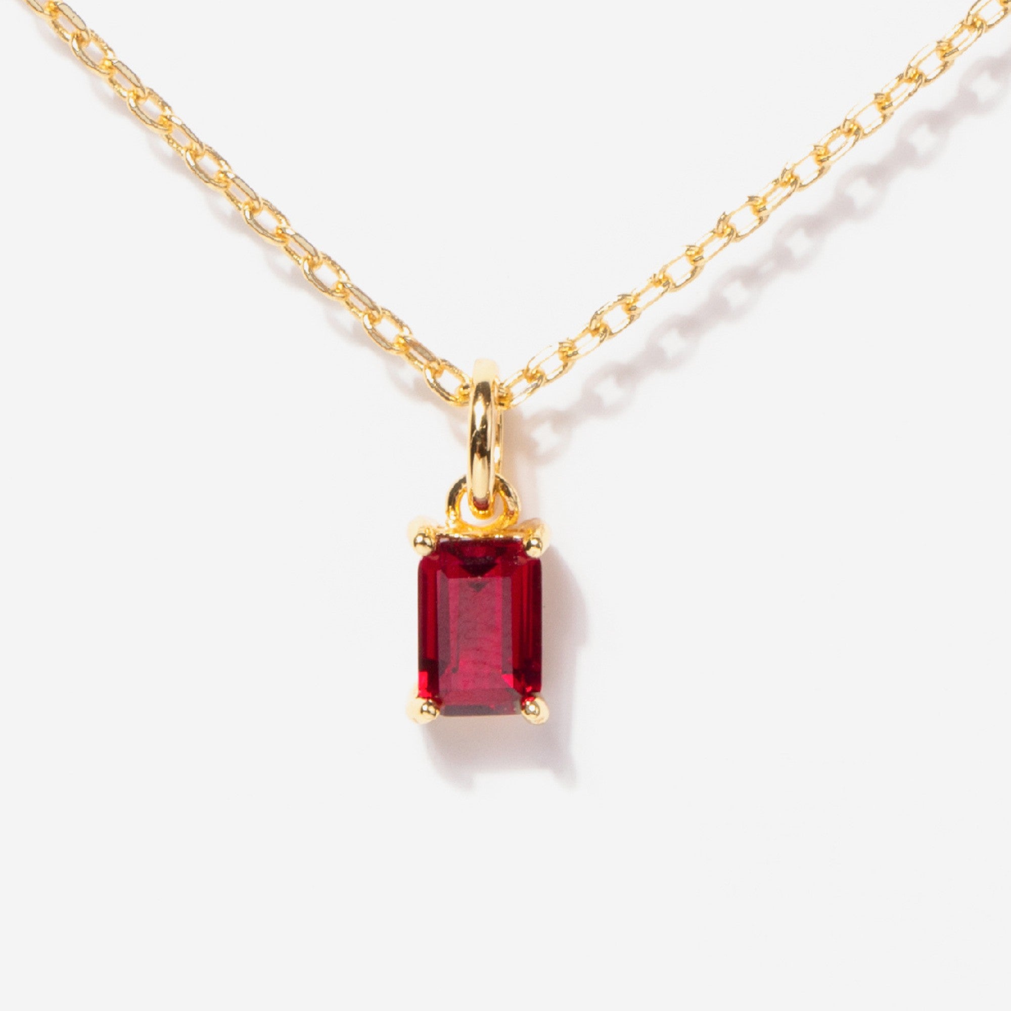 14k Gold Birthstone Necklace Ruby