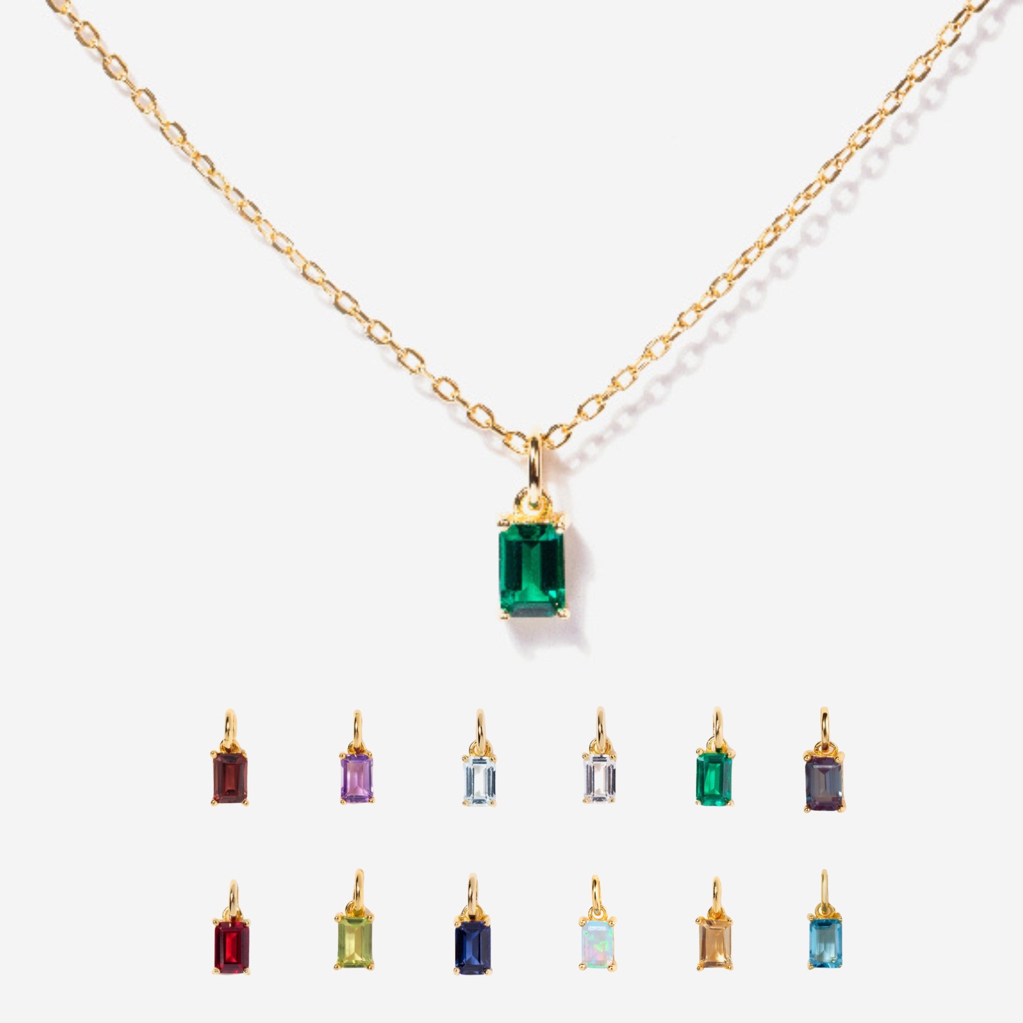 14k Gold Birthstone Necklace