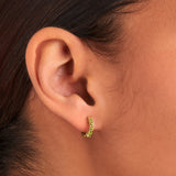 Birthstone Peridot Huggie Earrings