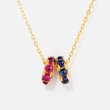 Birthstone bead two spacer charm Necklace