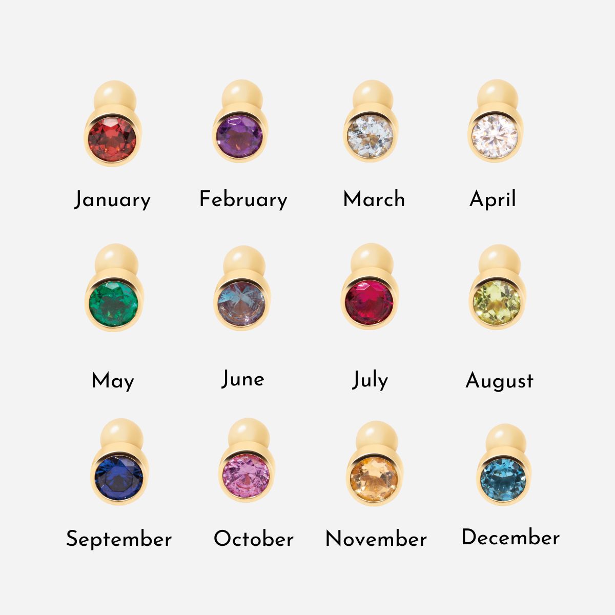 Birthstone Stud Earrings