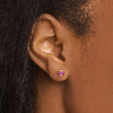 Birthstone Stud Earrings | Ball backs