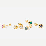 Birthstone Stud Earrings | Ball backs