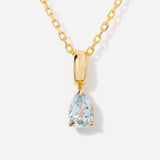 Birthstone Teardrop Aquamarine Necklace 