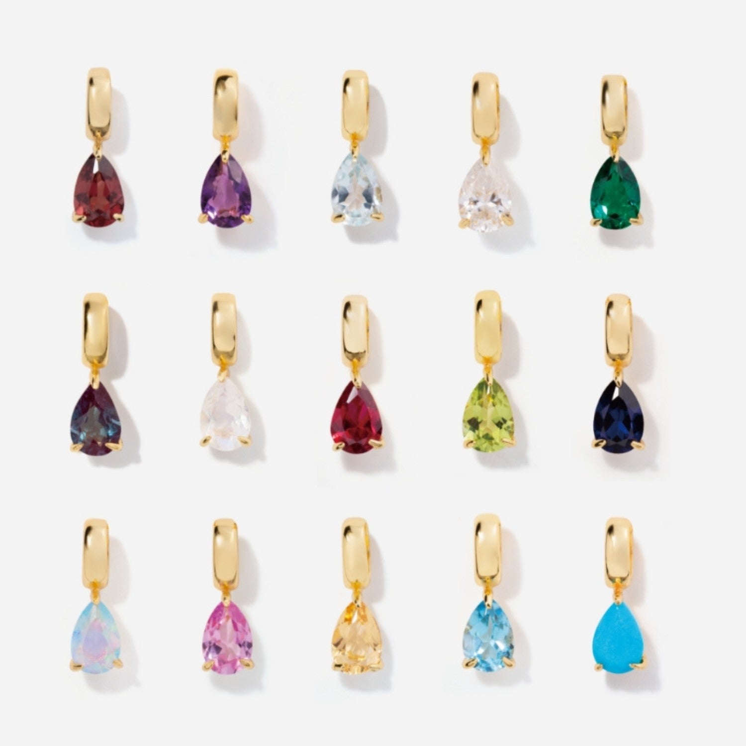 Birthstone Teardrop Necklace Charms