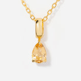 Birthstone Teardrop Citrine Necklace 