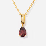 Birthstone Teardrop Garnet Necklace 