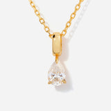 Birthstone Teardrop Moissanite Necklace 