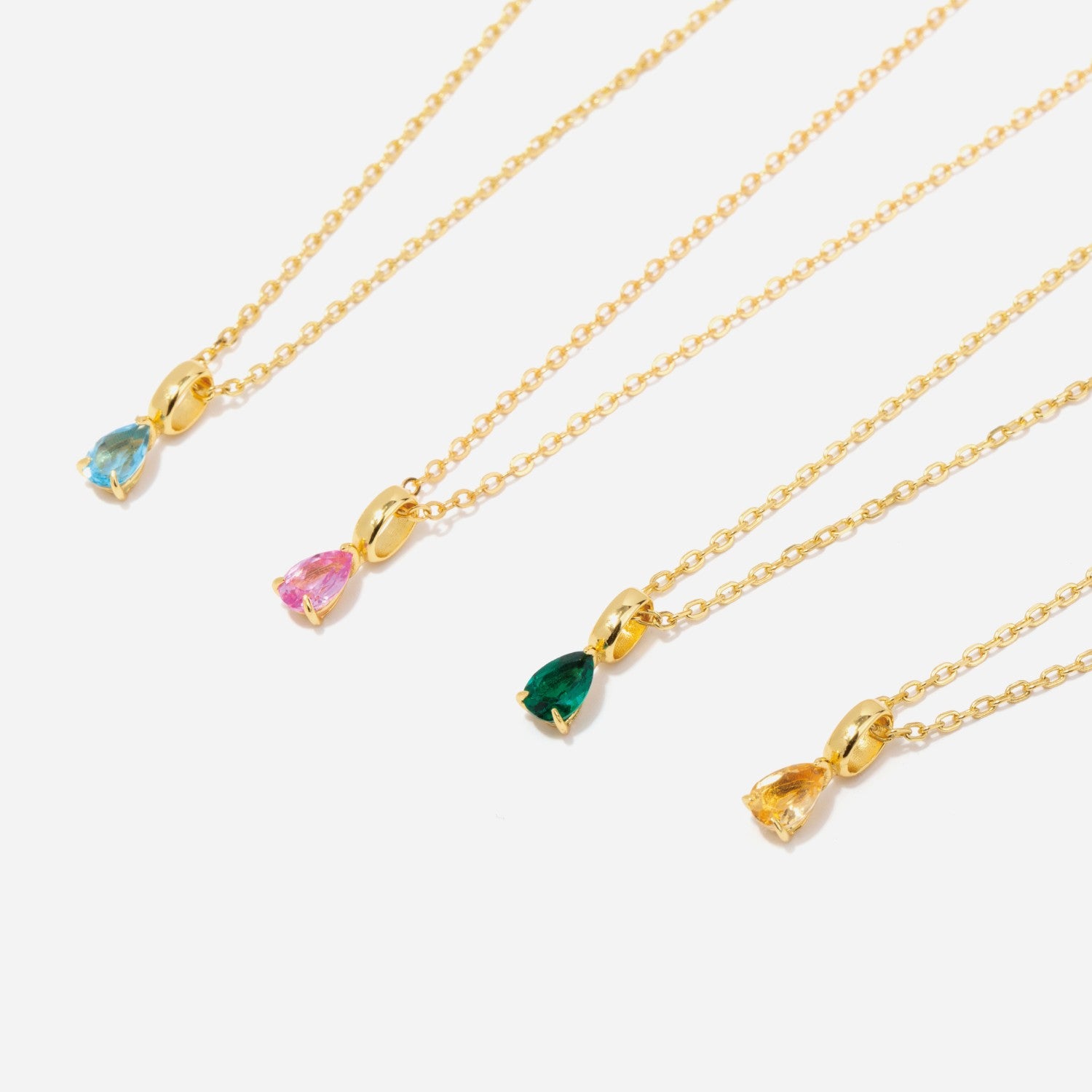 Birthstone Teardrop Necklace