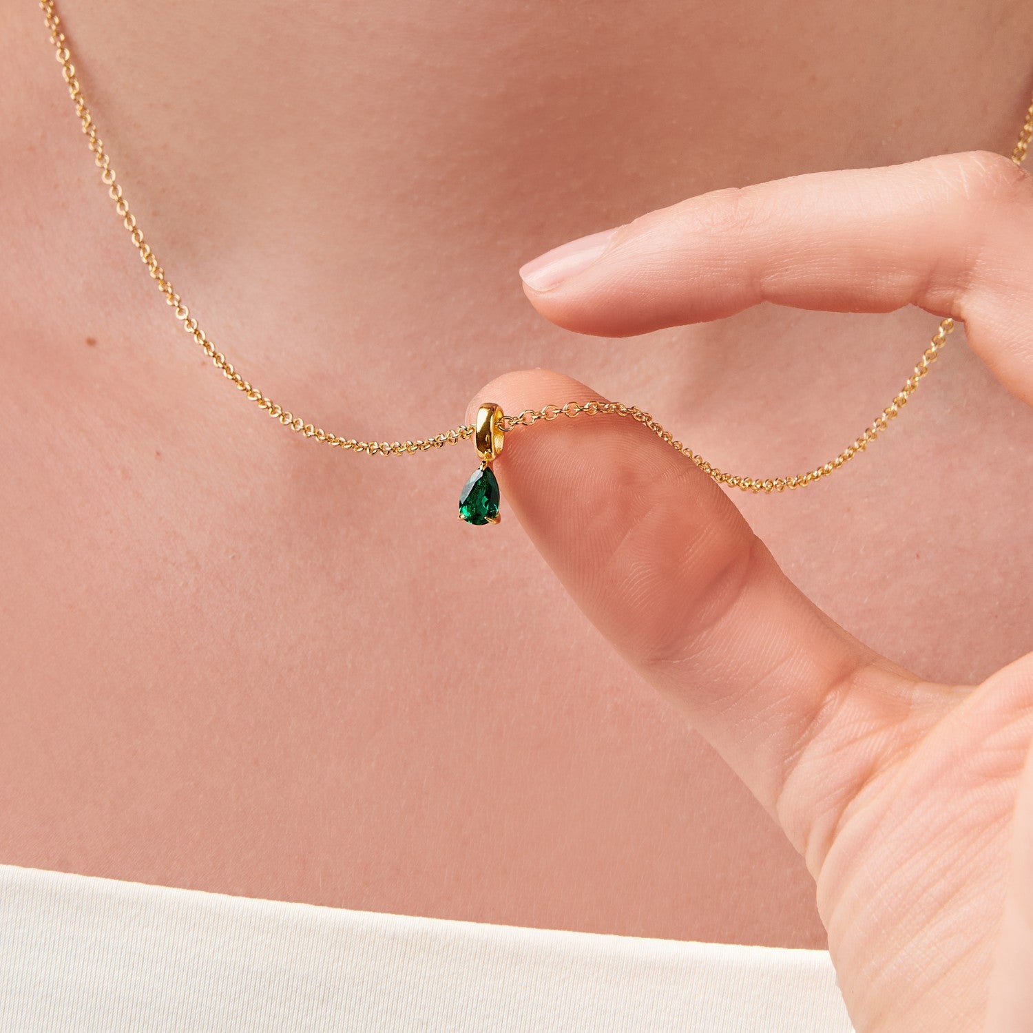 Birthstone Teardrop Necklace