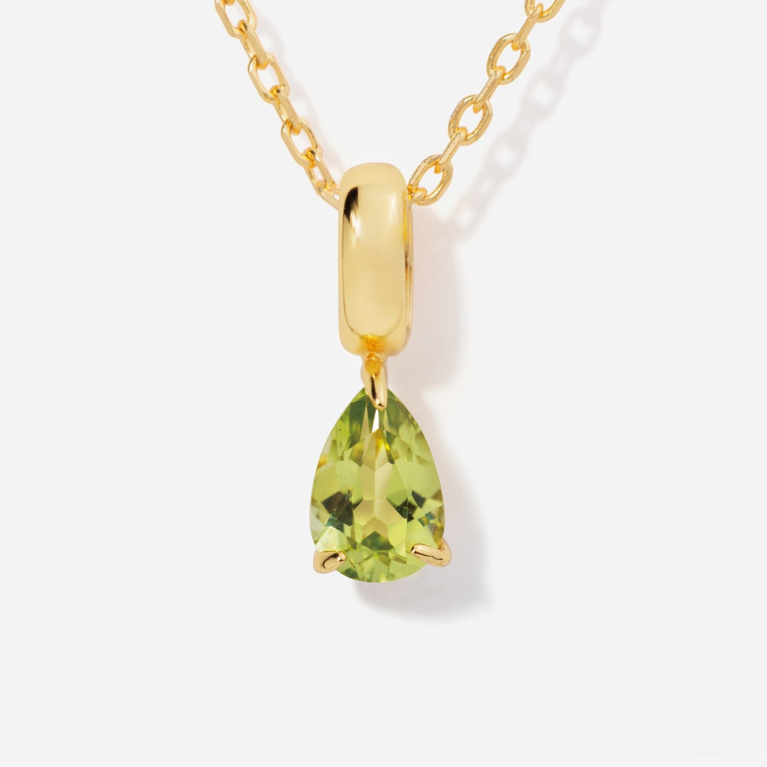 Birthstone Teardrop Peridot Necklace 