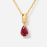 Birthstone Teardrop Ruby Necklace 