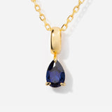 Birthstone Teardrop Sapphire Necklace 