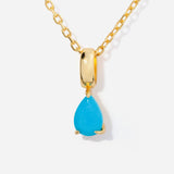 Birthstone Teardrop Turquoise Necklace 