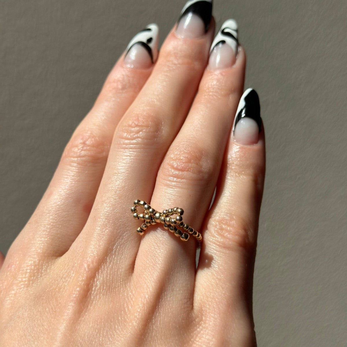 Bow Bead Elastic Ring in 14k Gold Filled | Little Sky Stone