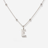 Initial Capital Letter Silver Necklace