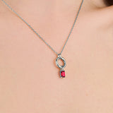 Charm Clip Clasp Silver Necklace