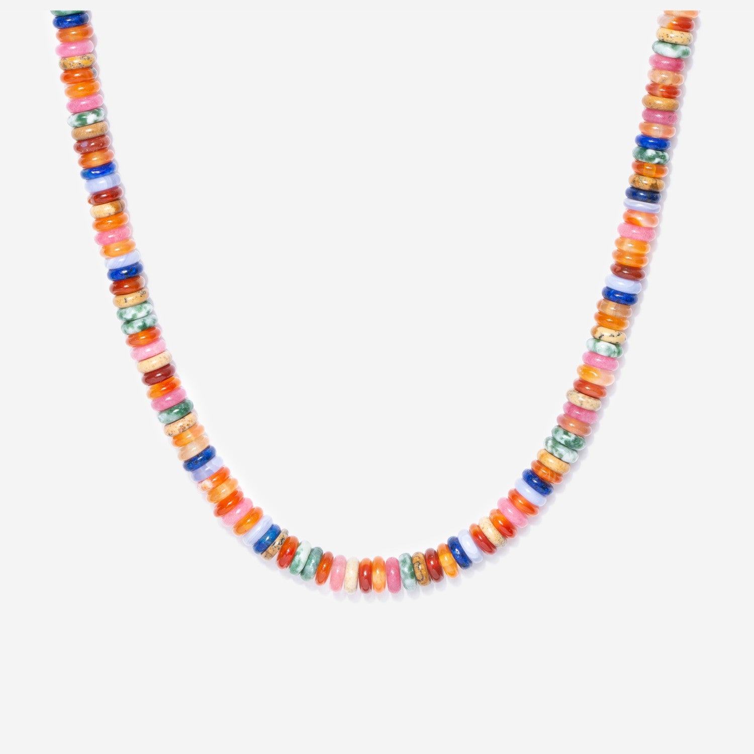 Mix Bead Gemstone Fall Necklace