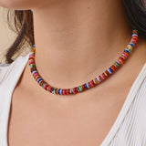 Mix Bead Gemstone Fall Necklace