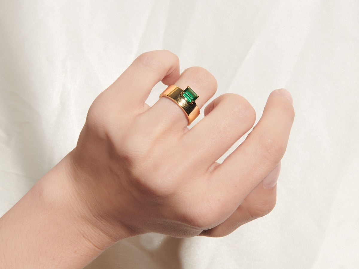 14K Gold Colombian Emerald Classic Emerald cut Ring natural emerald –  Jewelry by Artwark