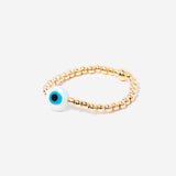 Evil Eye Bead Elastic Ring in 14k Gold Filled | Little Sky Stone