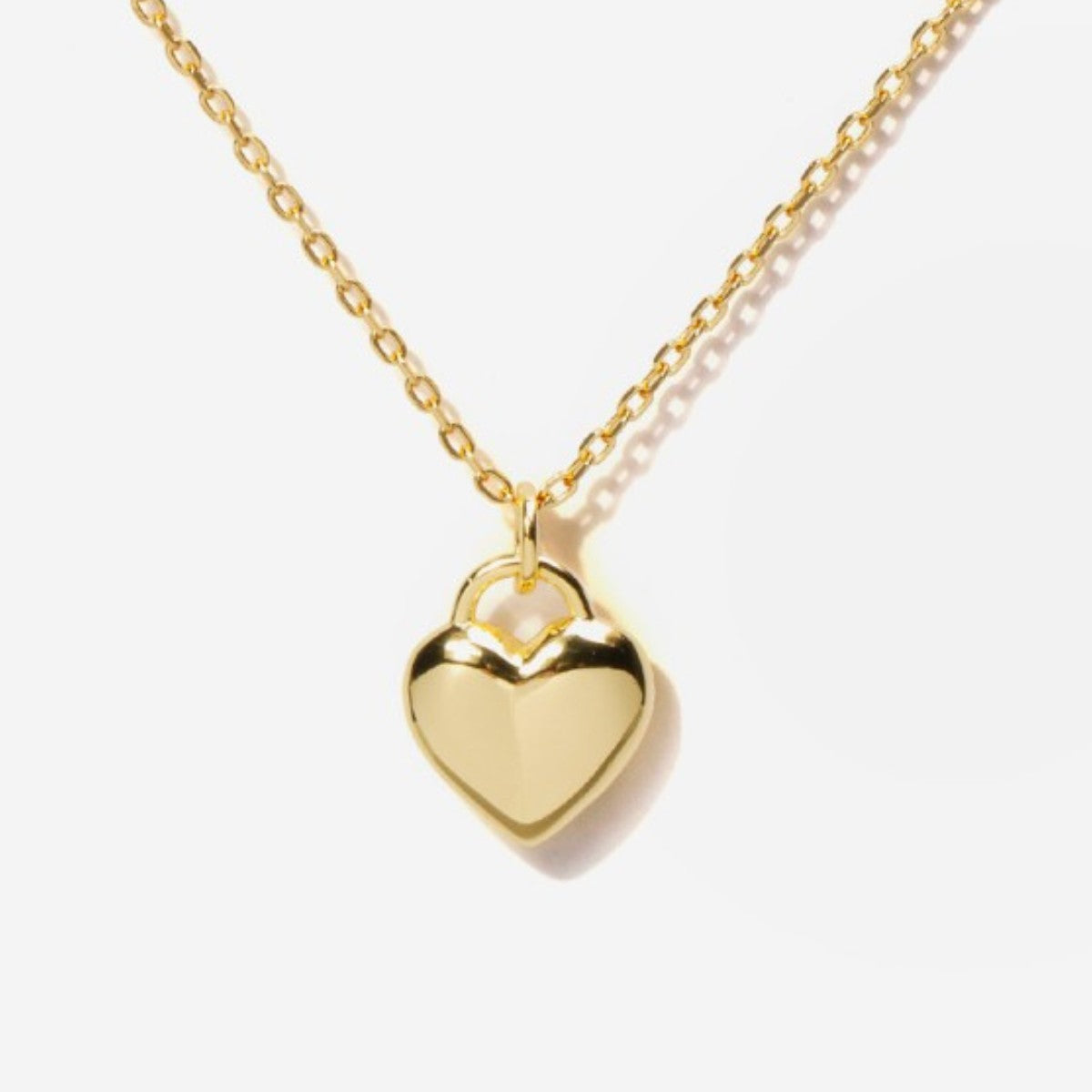 Puffed Heart 14K Gold Plated Necklace | Little Sky Stone