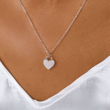 Puffed Heart Silver Necklace