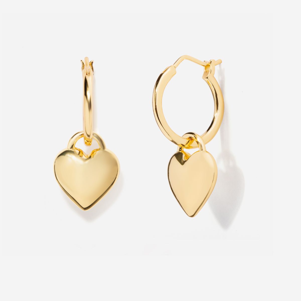 Freya Puffed Heart Drop Earrings