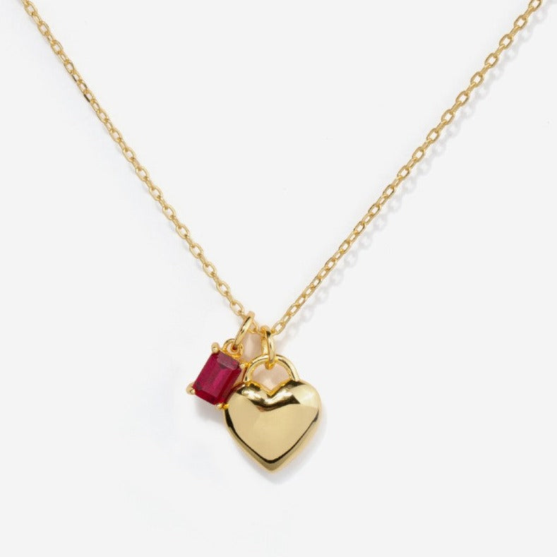 Heart Birthstone 14k Gold Necklace Set | Little Sky Stone