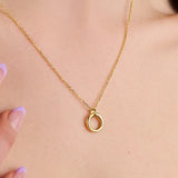 Charm Necklace with Link Lock in 14k Gold Over Silver | Little Sky Stone 