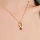 Charm Necklace with Link Lock in 14k Gold Over Silver | Little Sky Stone 