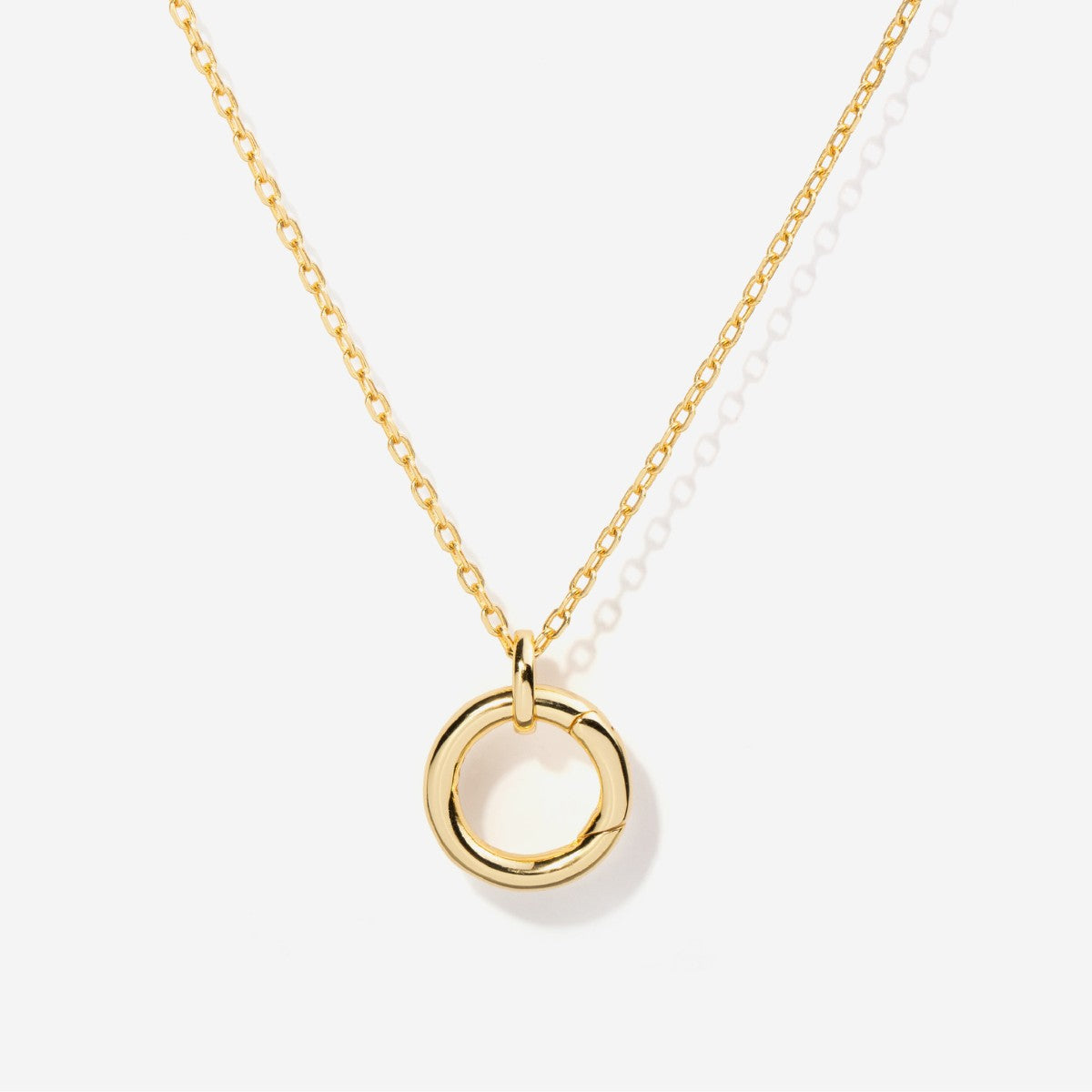 Charm Necklace with Link Lock in 14k Gold Over Silver | Little Sky Stone 